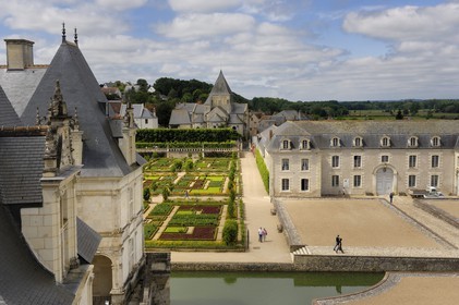 France, Indre et Loire, Loire Valley listed as World Heritage by UNESCO, Chateau de Villandry, the castle and the gardens, owned by Henry and Angelica Carvallo