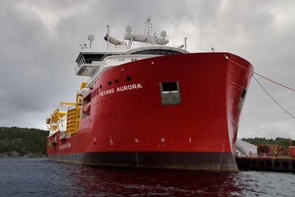Norway, Ostfold County, Halden, Nexans Aurora cable-laying vessel, vessel for laying electric cables, connecting and repairing these cables