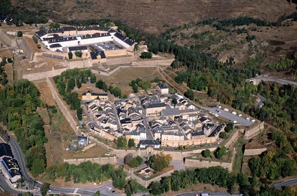 France, Pyrénées-Orientales (66), Capcir region, strengthened city of Mont-Louis created by Vauban (aerial view)