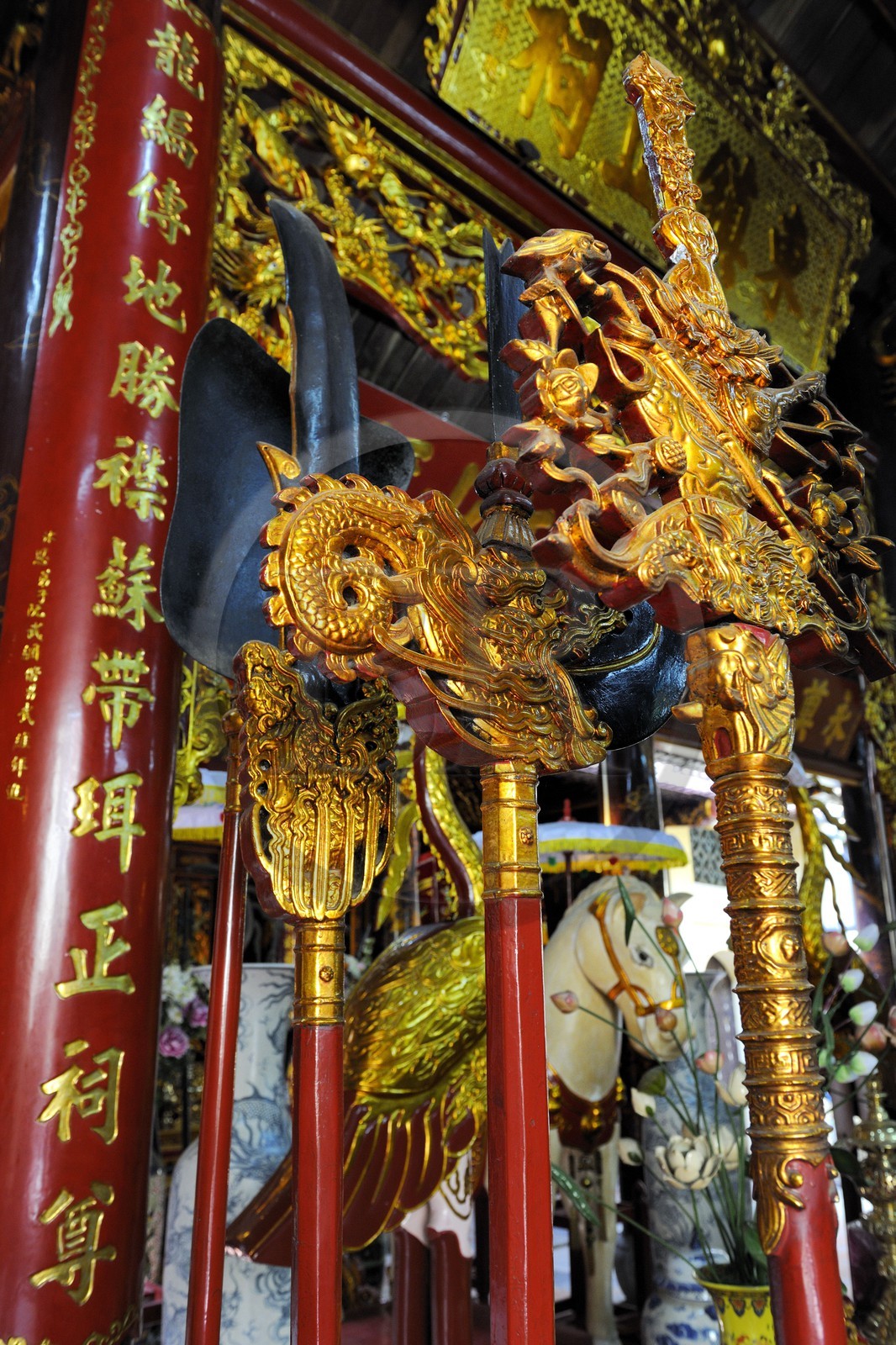 Vietnam, Hanoï, quartier des 36 rues dans la vieille ville, temple Bach Ma