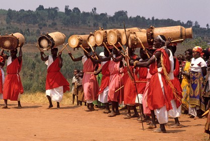 Burundi, the traditional drum players of Gitega