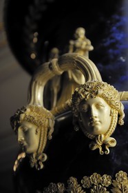 France, Yvelines, Chateau de Versailles, listed as World Heritage by UNESCO, Sevre vase with Empire Style given for the wedding of Napoleon and Marie Louise in the Musee parlant (the Talking Museum, audiovisual trail in the French History)