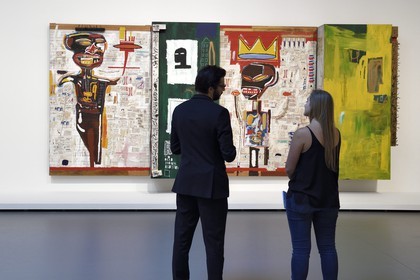 France, Paris, Louis Vuitton Foundation by architect Frank Gehry, Jean Michel Basquiat artwork (a special authorization is required before publication)