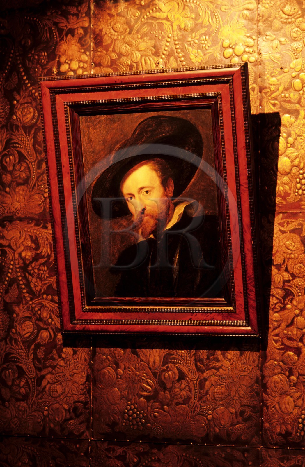 Belgique, Flandre, Anvers (Antwerpen), maison de Rubens, autoportrait du peintre