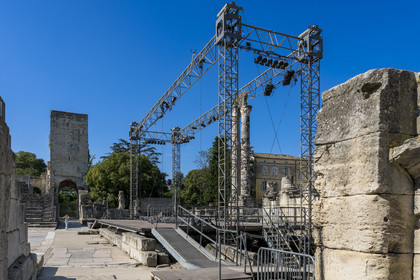 France, Bouches du Rhone, Arles, the ancient theatre of the 1st century BC, listed as World heritage by UNESCO