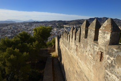 Spain, Andalusia, Malaga, the Castillo de Gibralfaro castlen overlooking the city