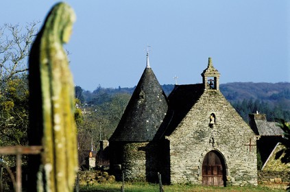France, Morbihan, town of Rochefort en Terre, castle chapel