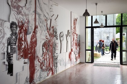 France, Haut Rhin, Husseren Wesserling, Wesserling Park, building of artists' studios and lofts