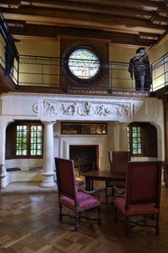 France, Pyrenees Atlantiques, Basque Country, Cambo les Bains, Villa Arnaga, the French author Edmond Rostand's house and museum, the library