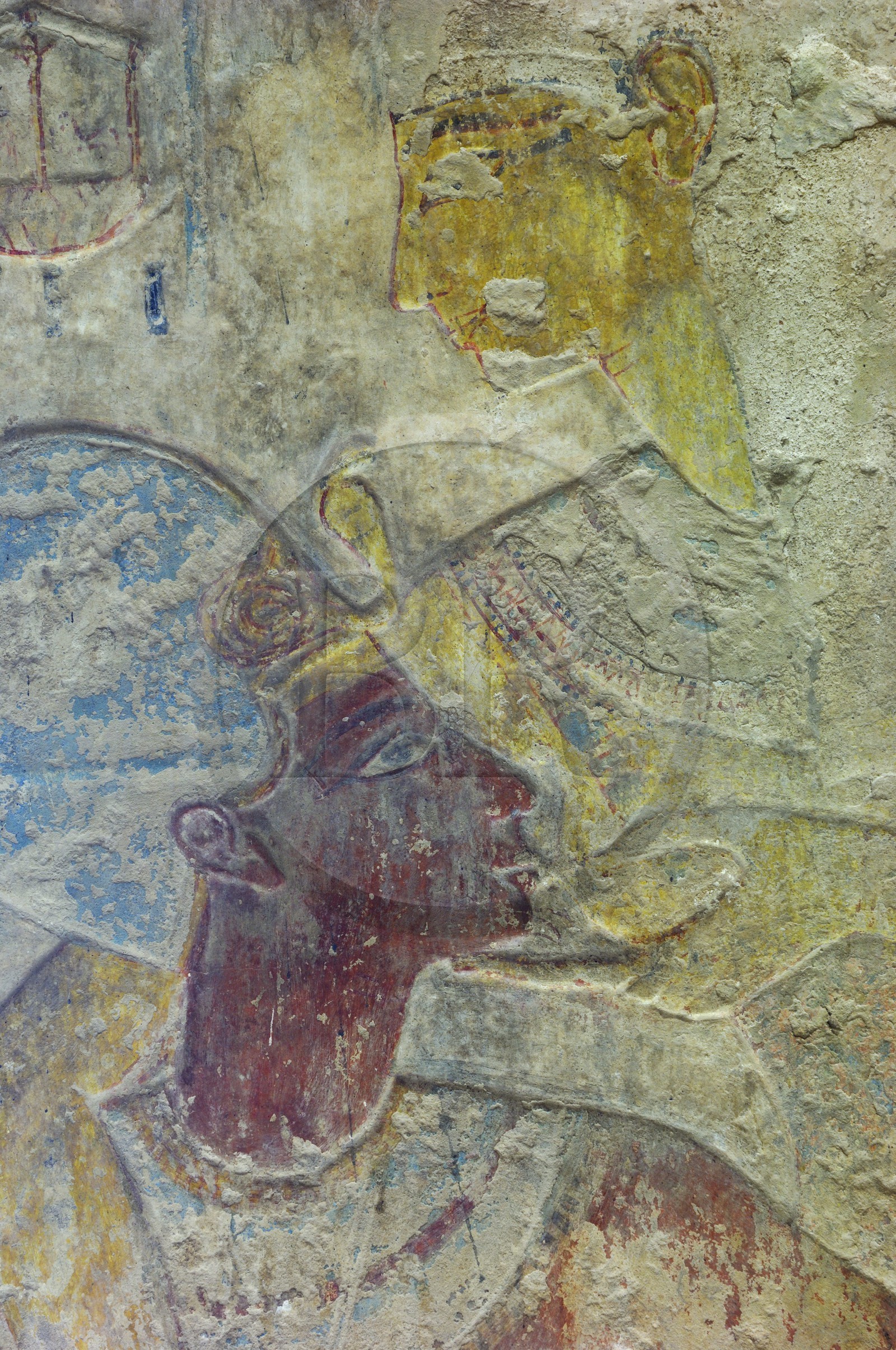 Egypte, Haute Egypte, Nubie, Lac Nasser, temple de Kalabsha, fresques du temple de Beit el-Wali, la déesse Isis allaitant Ramses II