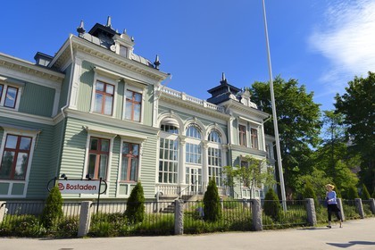 Sweden, Vasterbotten County, Umea, traditional house in Östra Kyrkogatan street having survived the great city fire of 1888