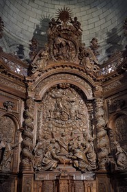 France, Dordogne, White Perigord, Perigueux, Saint Front Cathedral, stop on Route of Santiago de Compostela listed as World Heritage by UNESCO, Baroque altarpiece of the Dormition and Assumption of the Virgin