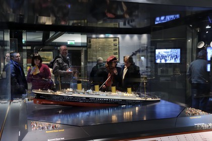 Royaume-Uni, Irlande du Nord, Cultra près de Belfast, Ulster Folk and Transport Museum, maquette représentant le naufrage du RMS Titanic et les pertes en vies humaines