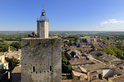 France, Gard, Uzes, Tour de l'Eveque seen from the Bermonde Tower from the Duke's castle