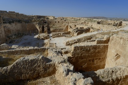 Israel, West Bank, Herodium or Herodion is a volcano-like hill with a truncated cone with a a fortress and palace build by Herod the Great (Herodion National Park), Inside the crater