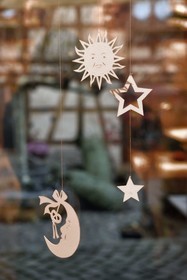 France, Bas Rhin, Bischwiller, Michèle Wagner has revived the papercutting (canivet) or the art of cut paper to stylize Christmas decorations in particular