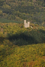 France, Bas Rhin, Barr, Haut Andlau Castle (aerial view)