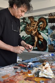 France, Val-de-Marne, Yvry-sur-Seine, Workshop of Fred Kleinberg, work for the exhibition Odyssée (Odyssey)