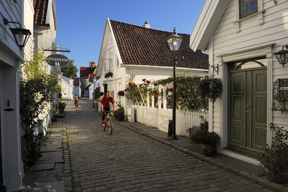 Norway, Rogaland County, Stavanger, wooden houses in the old town