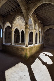 France, Alpes-Maritimes, Lerins Islands, Saint-Honorat island, Abbey of Lerins, the prayer cloister of the former fortified monastery raised in 1073