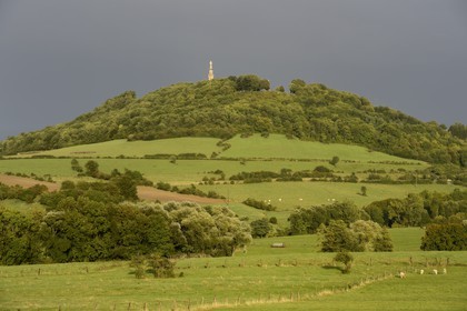 France, Meurthe-et-Moselle, Saintois region, colline de Sion-Vaudemont (hill of Sion), the Notre Dame de Sion basilica at the top of the hill
