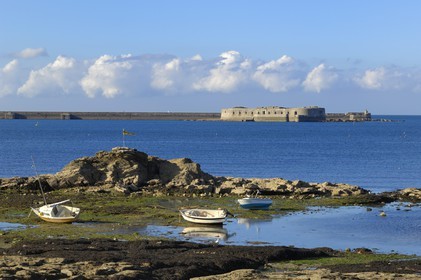 France, Manche, Cherbourg, one of the forts from the Cherbourg Harbour dike