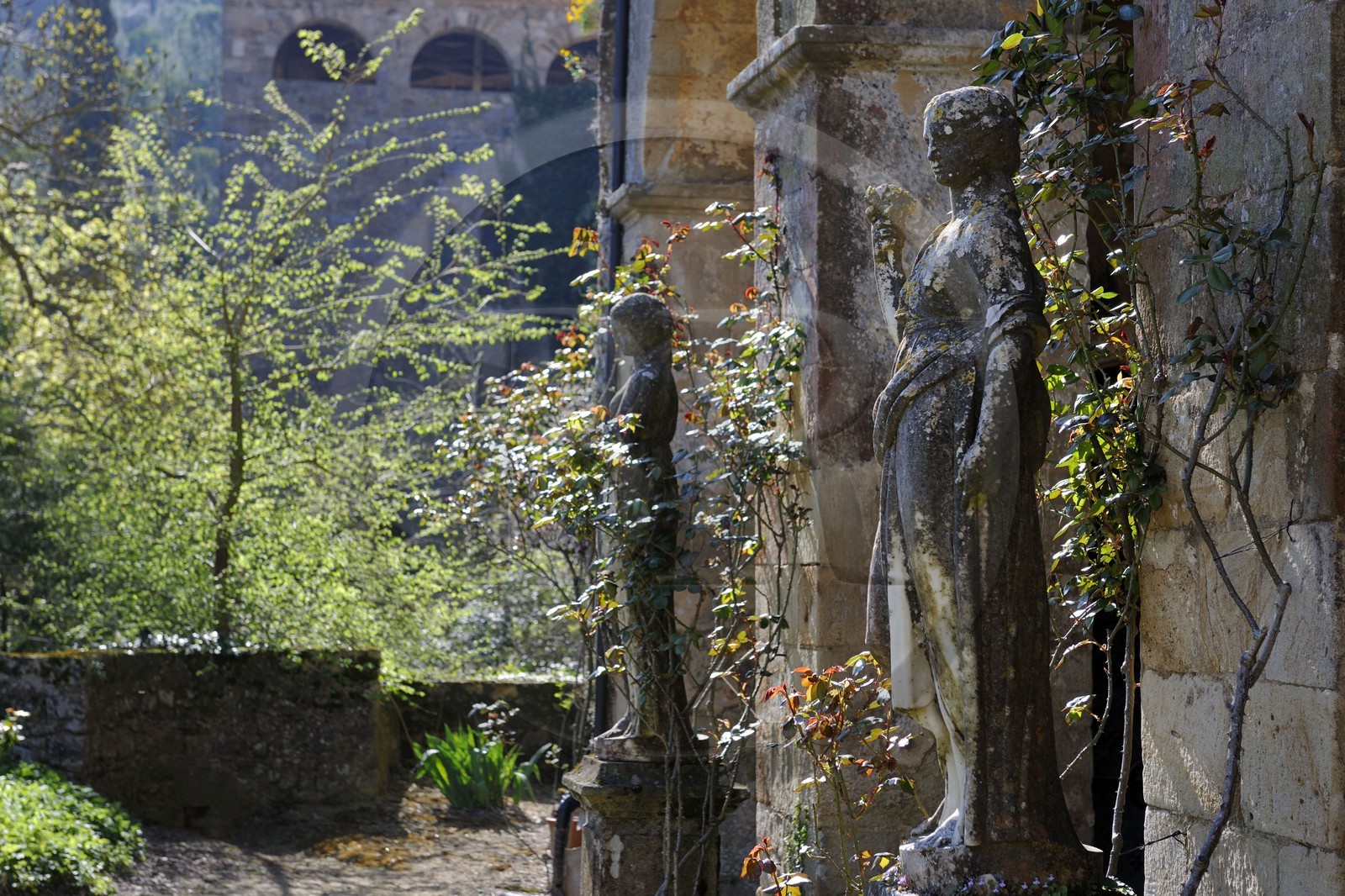 France, Aude (11), abbaye cistercienne de Fontfroide, façade du bâtiment des frères convers