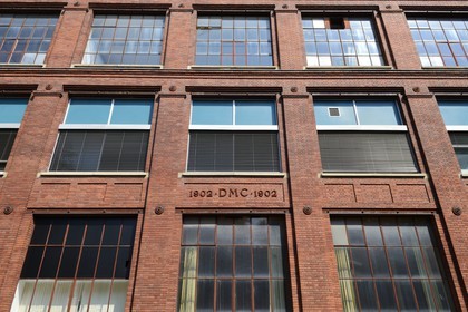France, Haut Rhin, Mulhouse, partially deserted buildings of the DMC (Dollfus-Mieg and Company) textile company, former offices