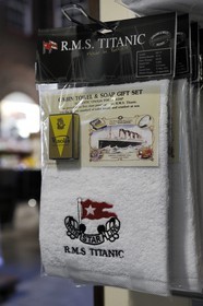 United Kingdom, Northern Ireland, Cultra near Belfast, Ulster Folk and Transport Museum, towel and soap kit named after the RMS Titanic