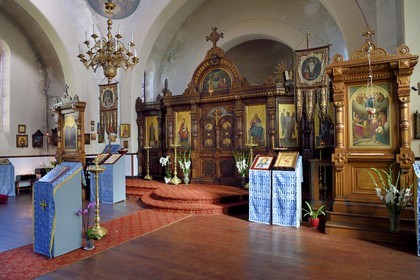 France, Pyrénées-Atlantiques (64), Pays-Basque, Biarritz, l'église orthodoxe de la Protection de la Mère de Dieu et de Saint Alexandre de la Néva construite en 1892 sur le domaine impérial