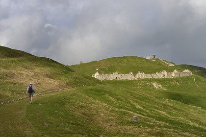 France, Alpes-Maritimes, parc national du Mercantour ( Mercantour national park), La Bollène-Vésubie area, Authion mountains, the Three Communes redoubt barrack buildings