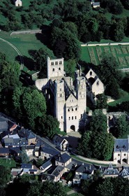 France, Seine-Maritime (76), l' abbaye de Jumièges, (vue aérienne)
