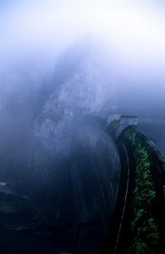 France, Doubs, Chatelot dam on the Swiss border