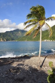 Caraïbes, Ile de la Dominique, la baie de Soufrière depuis la péninsule de Cachacrou à Scotts Head