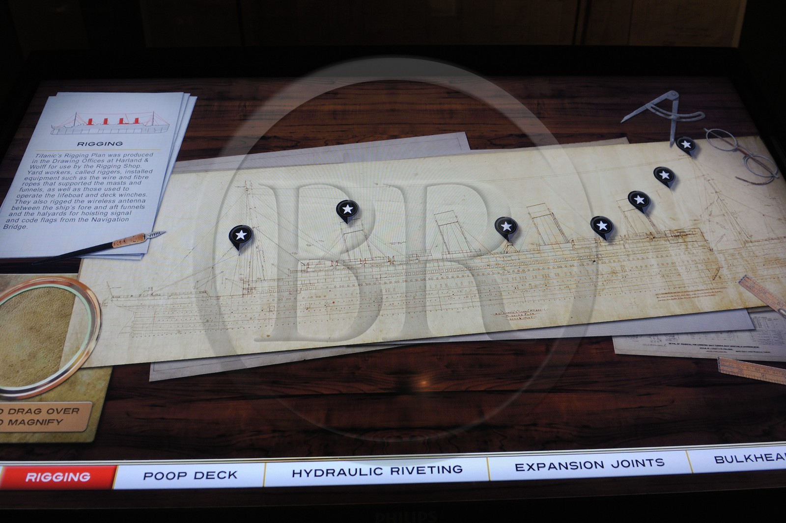 Royaume-Uni, Irlande du Nord, Cultra près de Belfast, Ulster Folk and Transport Museum, plans du RMS Titanic interactifs