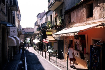 France, Corse du Sud, Porto Vecchio, old town, small street arriving to the Genoese door