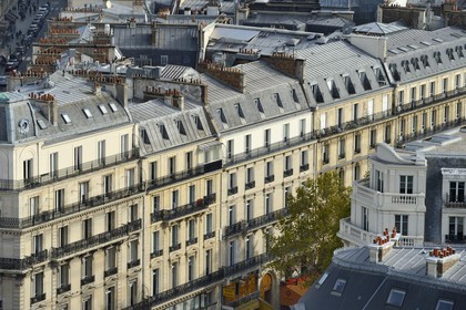 France, Paris (75), immeubles du boulevard Haussmann