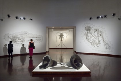 South Africa, Gauteng Province, Johannesburg, the Standard Bank Gallery, In the Weave, an exhibition of works by Walter Oltmann, one of South Africa’s best known artists