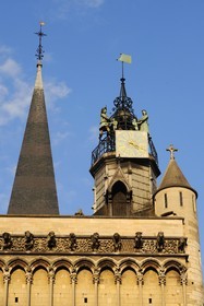 France, Côte d'Or (21), Dijon, l'église Notre-Dame (1230-1250), l'horloge à Jacquemart