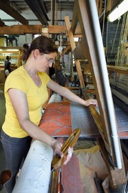 France, Var, Presqu'ile de Saint Tropez, Cogolin, the Manufacture Cogolin has been making rugs since 1924, most of them are woven by length on 19th century Jacquard hand looms