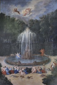 France, Yvelines (78), château de Versailles, classé Patrimoine Mondial de l'UNESCO, le Grand Trianon, la Galerie expose 21 tableaux représentant les bosquets de Versailles de Cotelle