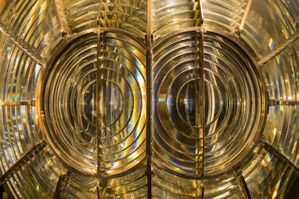 France, Finistère (29), Mer d'Iroise, Ile d'Ouessant, le phare du Créac’h, musée des Phares et Balises, optique à éclats de la Désirade (Antilles françaises)