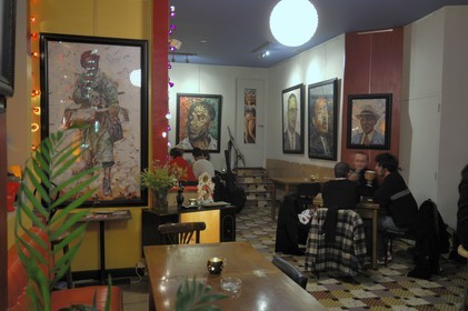 France, Paris, bar Mon chien stupide (my stupid dog) in the rue Boyer