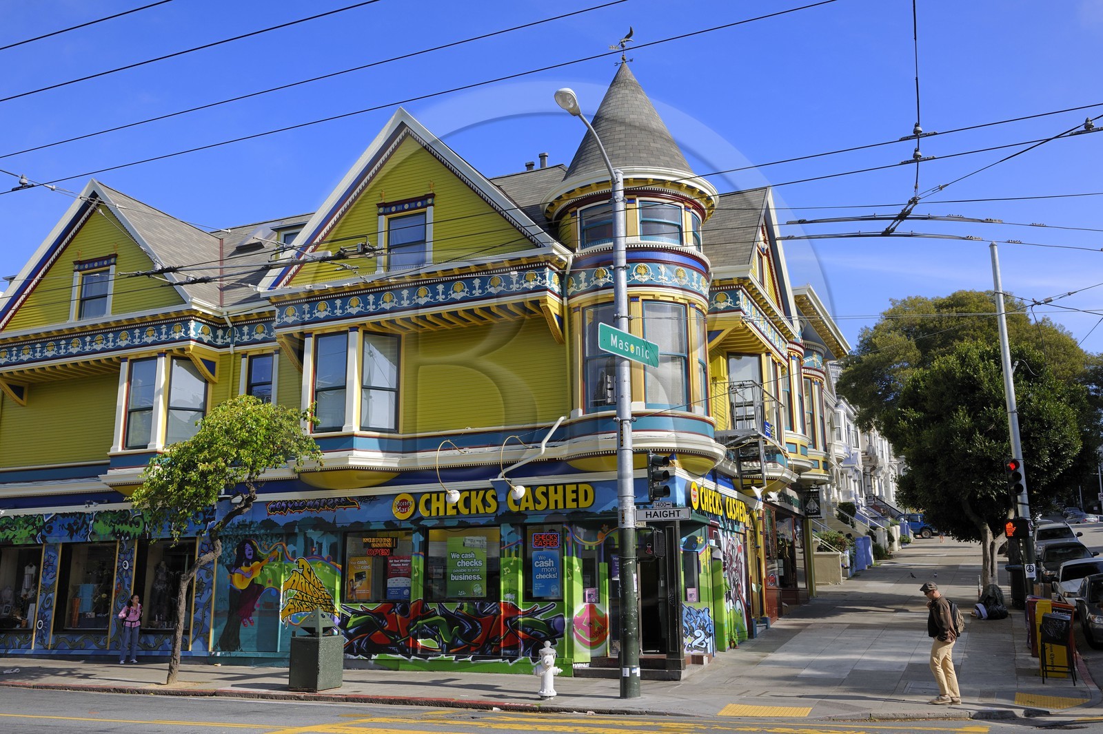 Etats-Unis, Californie, San Francisco, quartier anciennement hippie de Haight Ashburry, angle de Masonic et Haight street