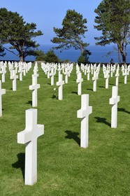France, Calvados (14), Colleville-sur-Mer, plage du débarquement de Omaha Beach, cimetière américain de Colleville-sur-Mer