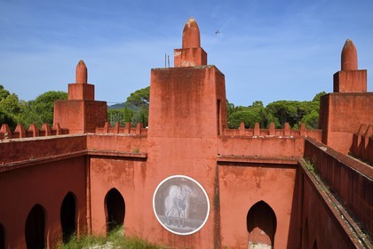 France, Var, Frejus, former Caïs camp, the Sudanese mosque Missiri completed in 1930, Djenne Mosque replica and included in the inventory additional historical