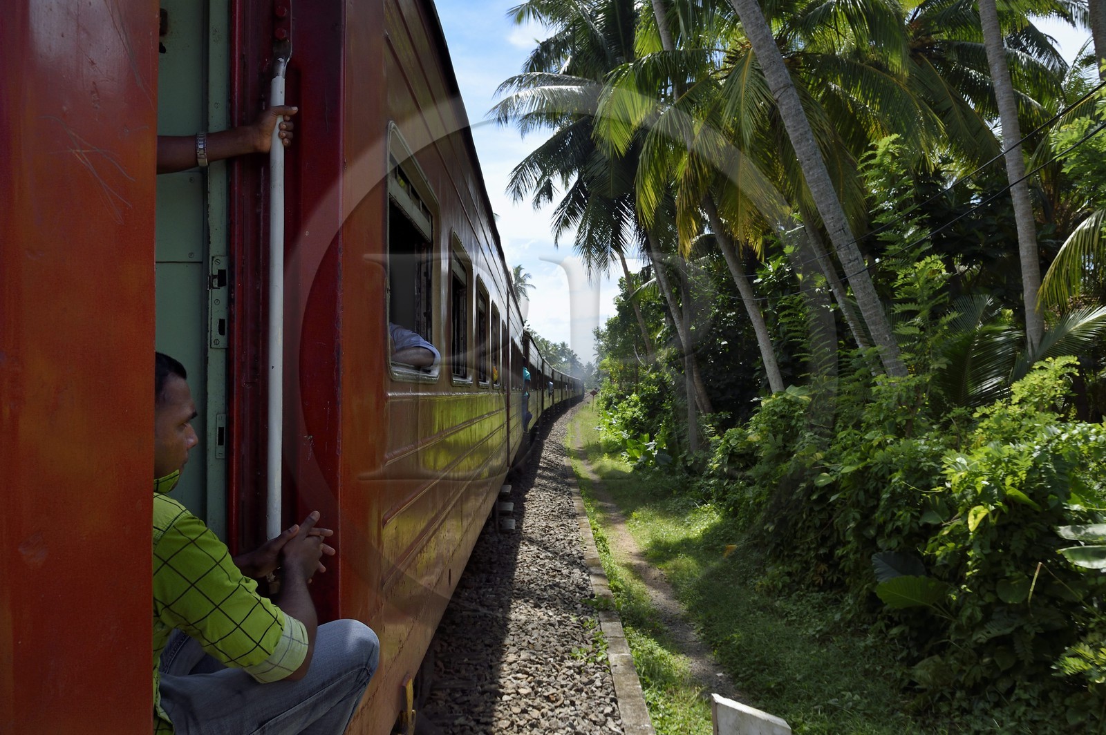 Sri Lanka, Province du Sud, train de Colombo à Galle vers Madampagama