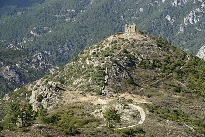 France, Haute Corse, Vivario, ruins of the Vivario fort or Pasciolo redoubt