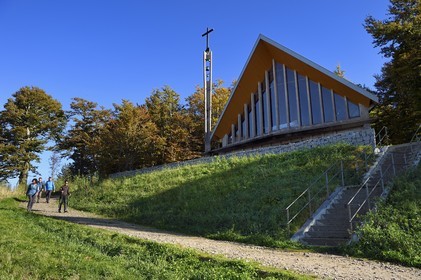 France, Haut Rhin, Hautes-Vosges, Col de la Schlucht (Le Valtin), the Notre-Dame des Chaumes chapel built in the late 1950s by Maurice Balland