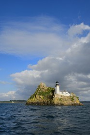 France, Finistère (29), baie de Morlaix, Carantec,  maison-phare de l'Ile Louet (aussi une maison d'hôtes en saison estivale)